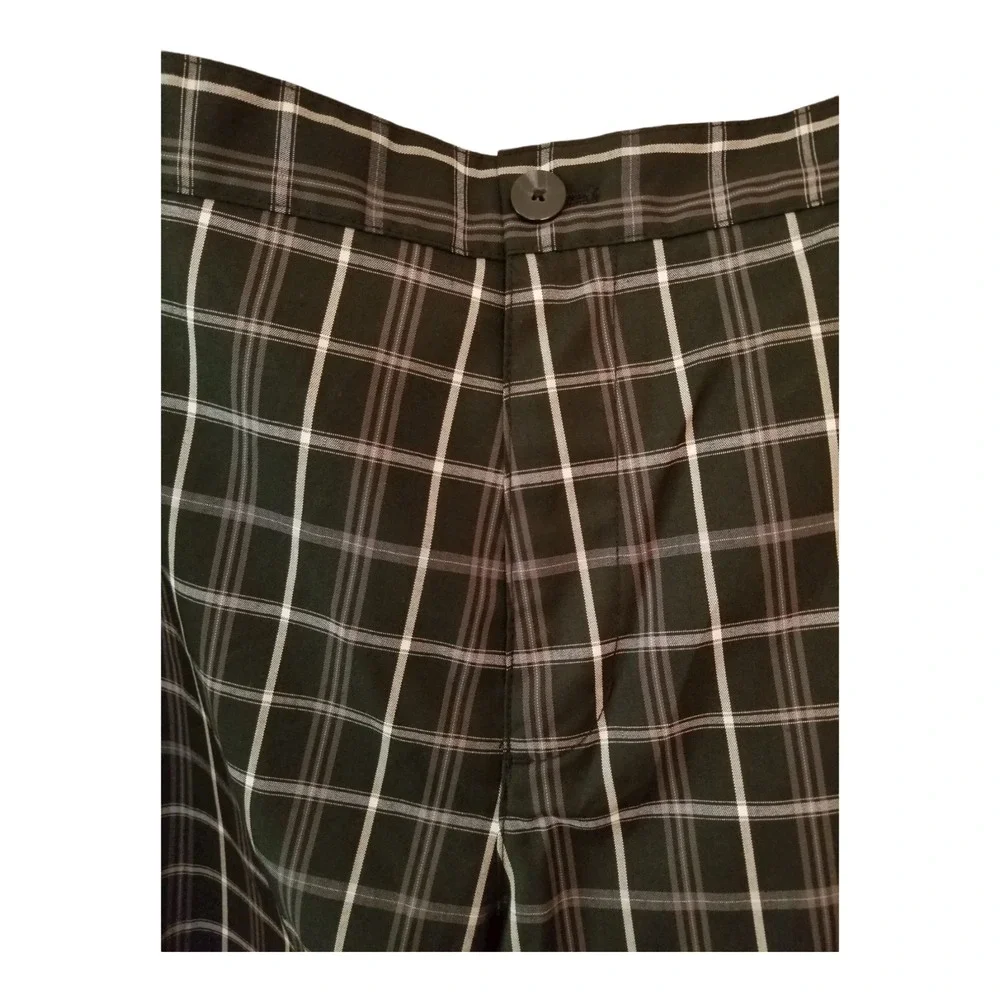 Adidas Shorts Plaid Black White Men's Size 38 Inseam 11 in